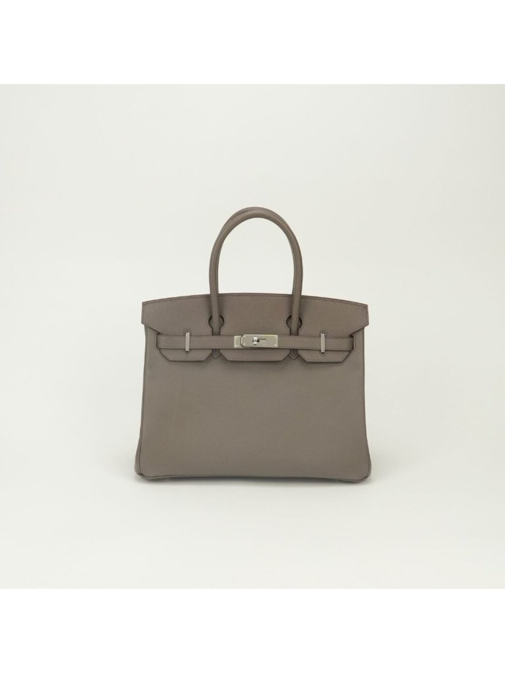 Hermes Birkin 30 Tote Epsom Etain Gray Silver Handbag Veau